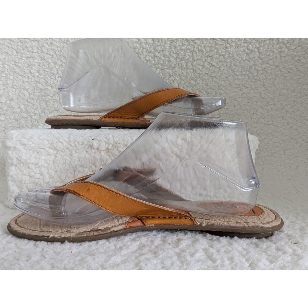 b.o.c. Born‎ Concept Womens Tan Leather Thong Buckle Sandals BC7534 Size 8 / 39